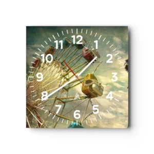 Reloj de pared - Reloj de vidrio - Será, será un día estupendo.... - 30x30 cm