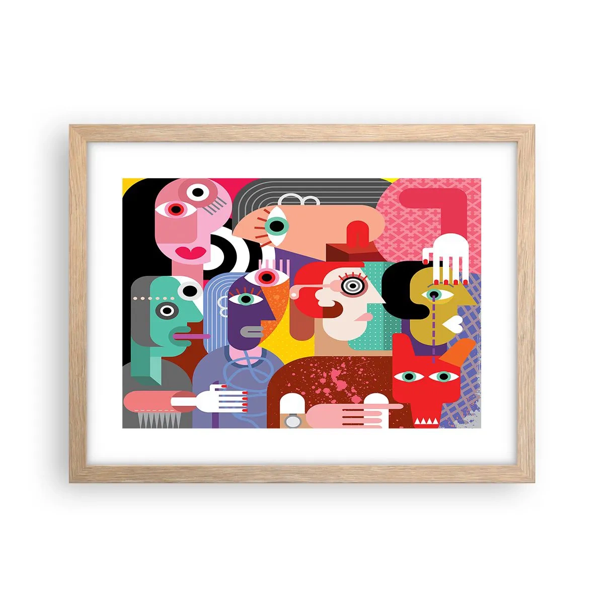 Póster en marco roble claro - Estilo Picasso - 40x30 cm