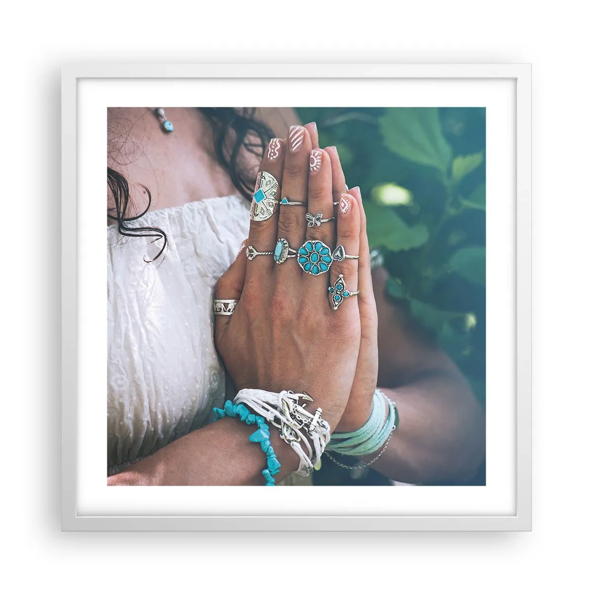 Póster en marco blanco - Conocimiento interior - 50x50 cm