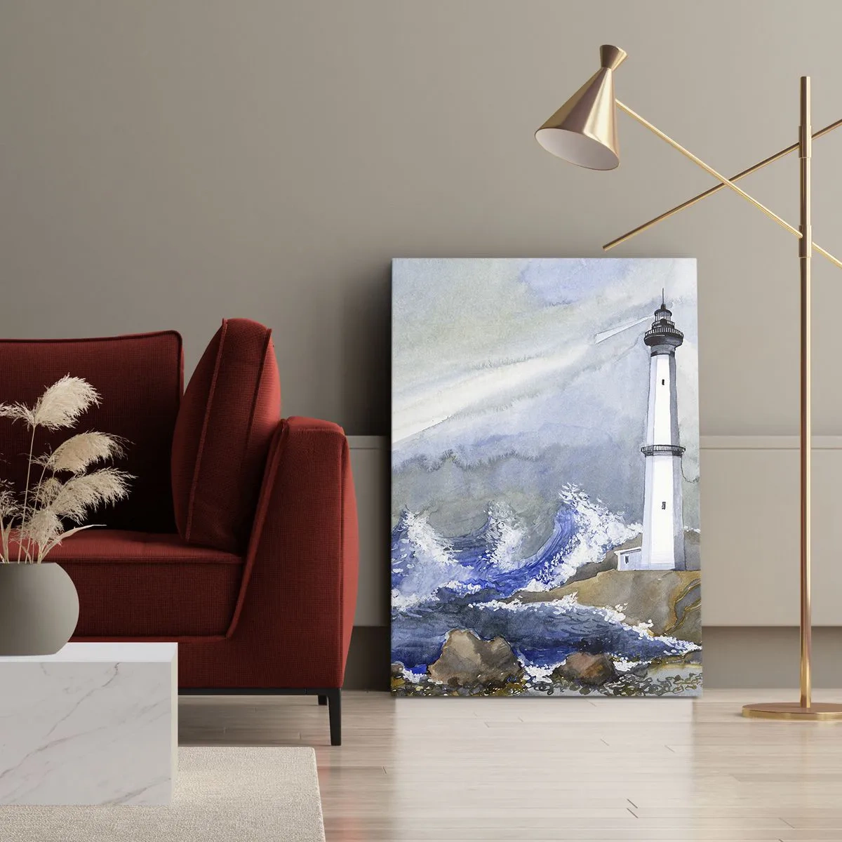 Cuadro sobre lienzo - Impresión de Imagen - Contra la oscuridad y la tormenta - 55x100 cm
