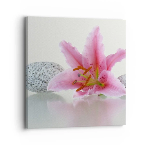 Cuadro sobre lienzo - Impresión de Imagen - Estudio en rosa, gris y blanco - 30x30 cm