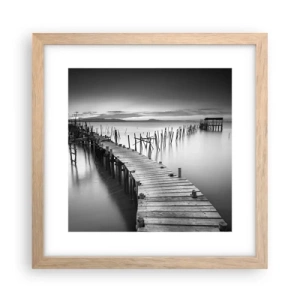 Póster en marco roble claro - La calma de una orilla olvidada - 30x30 cm