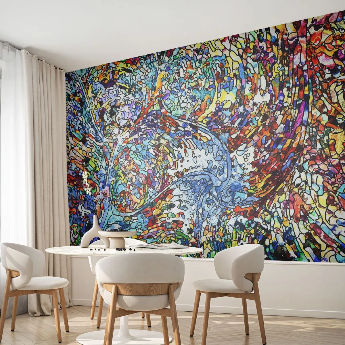 Fotomural Autadhesivo Deluxe Sticker - Vidriera - Abstracción, Pedazo, Gráficos - 350x256 cm