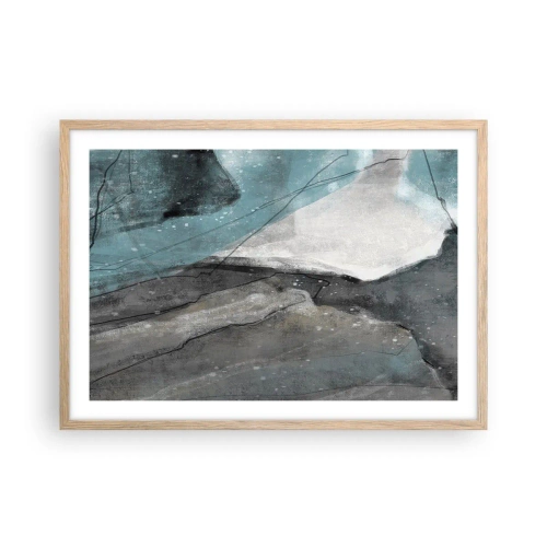 Póster en marco roble claro - Abstracción: rocas y hielo - 70x50 cm