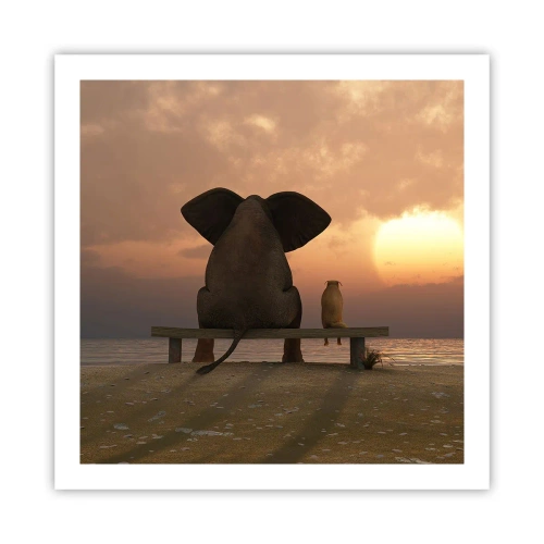 Póster - Es bueno estar en silencio juntos - 60x60 cm