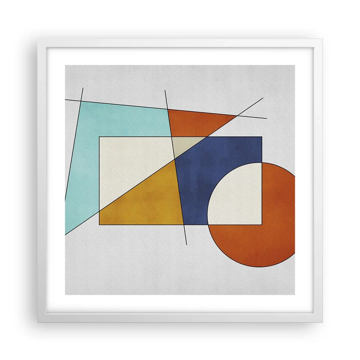 Póster en marco blanco - Abstracción: diversión modernista - 50x50 cm