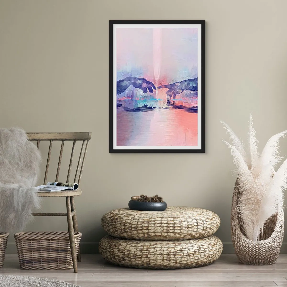 Póster en marco negro - Chispa divina de vida - 70x100 cm