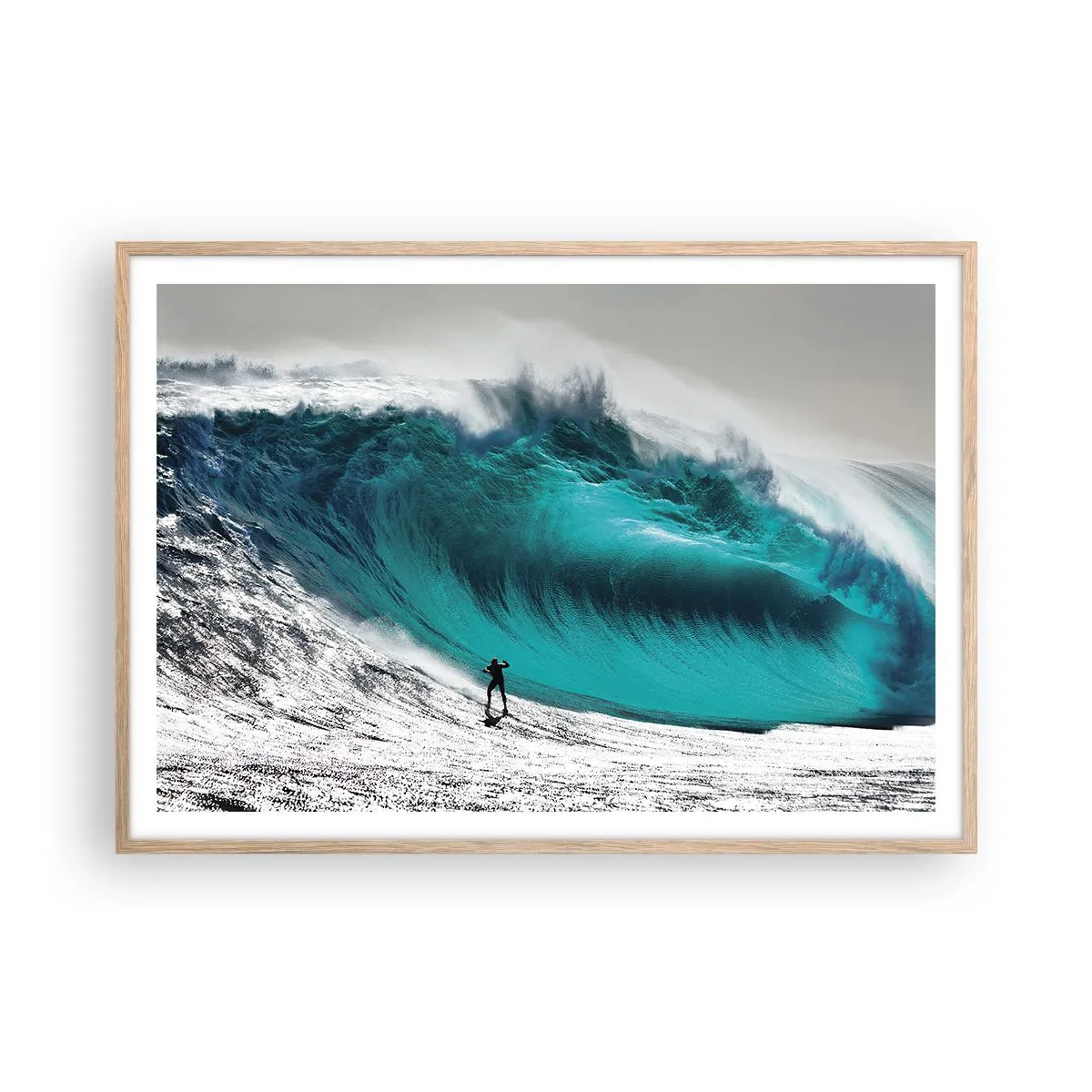 Póster en marco roble claro - Reto aceptado - 100x70 cm