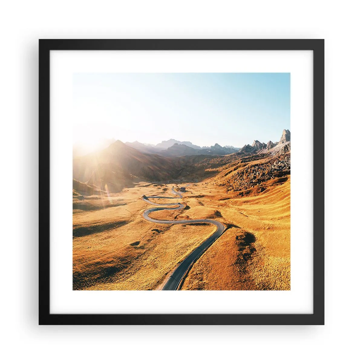 Póster en marco negro - En un valle dorado - 40x40 cm