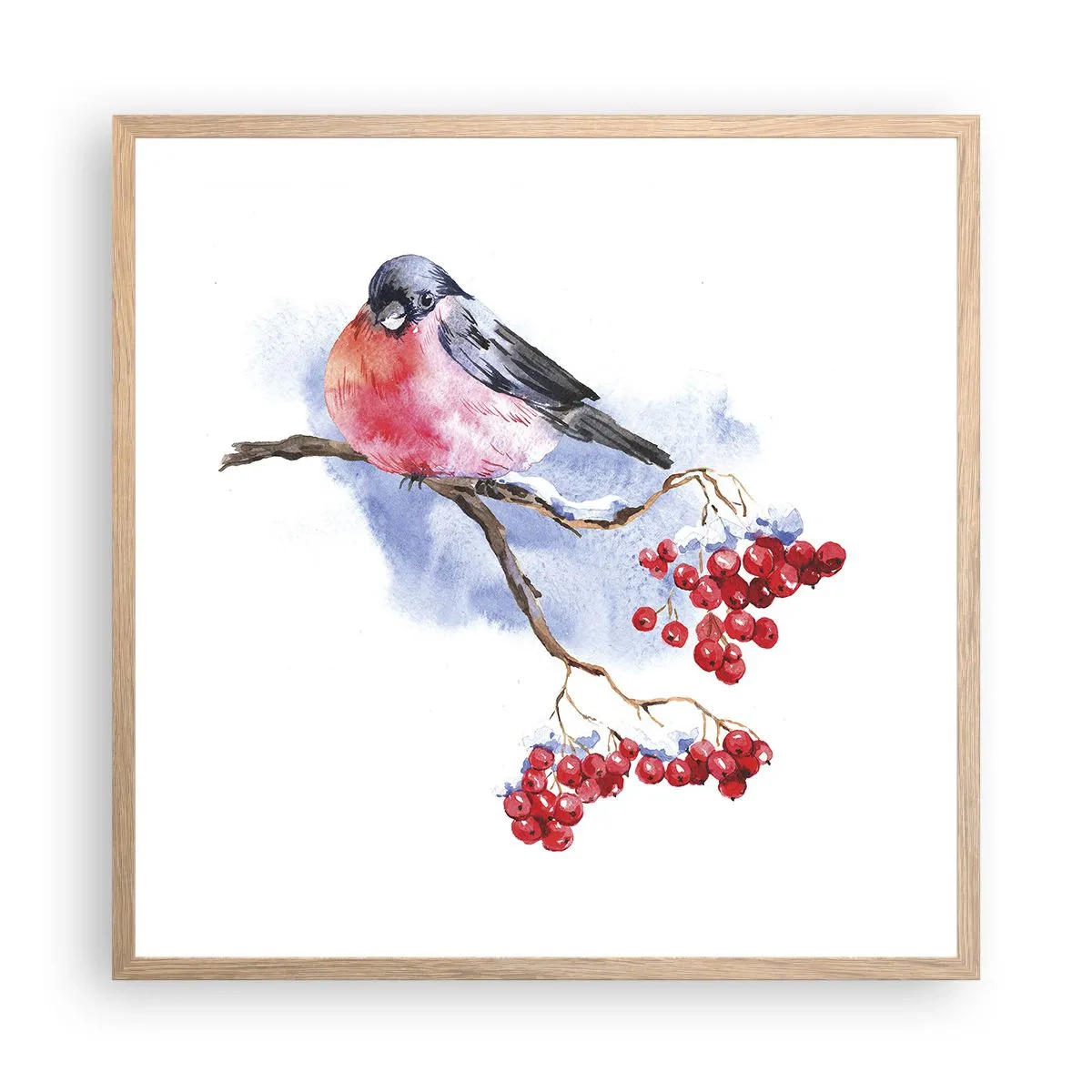 Póster en marco roble claro - Invierno en color - 60x60 cm