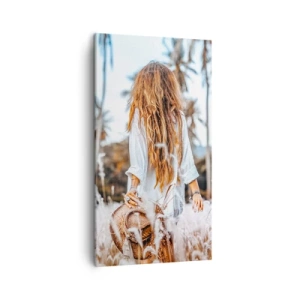 Cuadro sobre lienzo - Impresión de Imagen - Nacida en el plumón de la Tierra - 45x80 cm