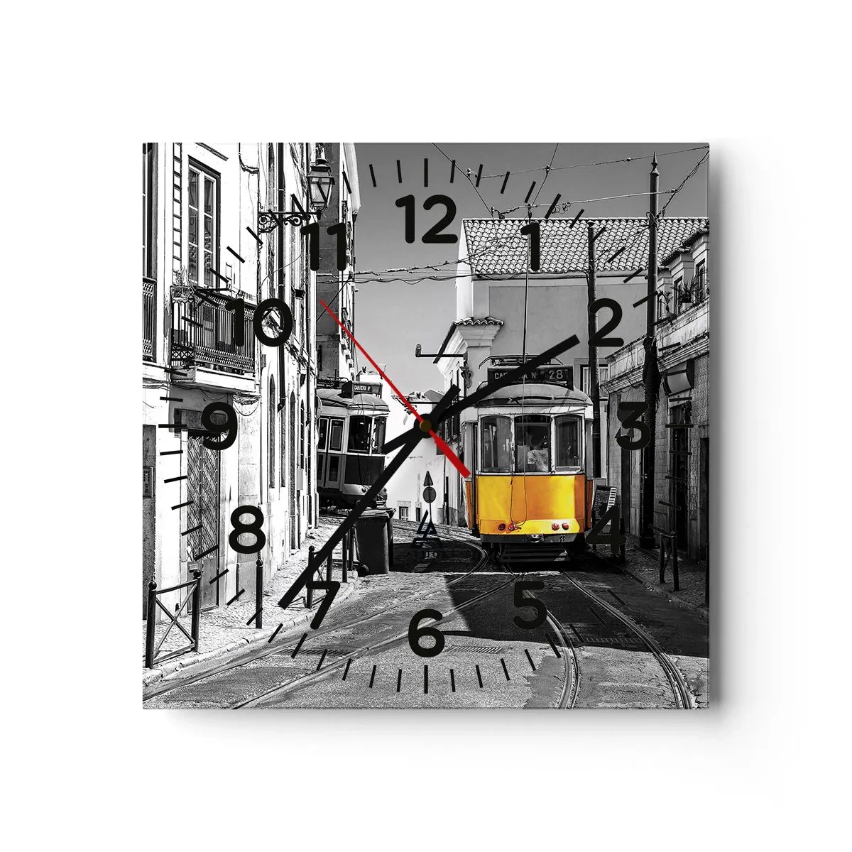 Reloj de pared - Reloj de vidrio - Espíritu de Lisboa - 30x30 cm