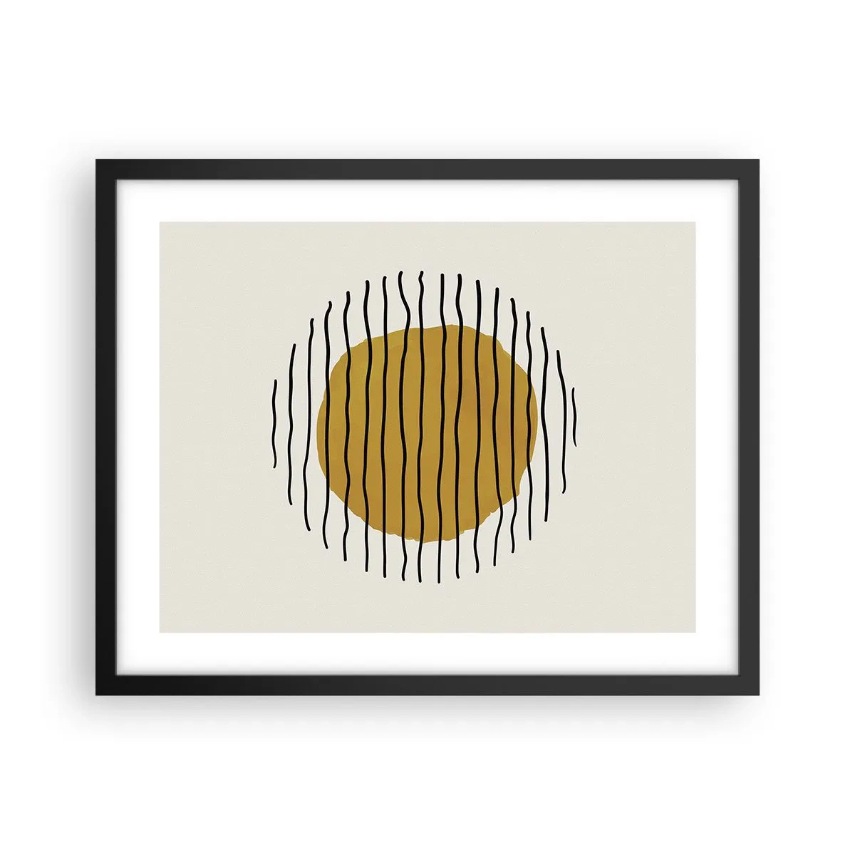 Póster en marco negro - Abstracción cálida - 50x40 cm