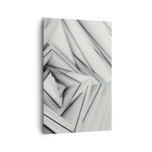 Cuadro sobre lienzo - Impresión de Imagen - Una composición abstracta de formas geométricas en tonos de gris. - 80x120cm - Ángulos afilados - Decoración de pared moderna para salón y dormitorio ARTTOR