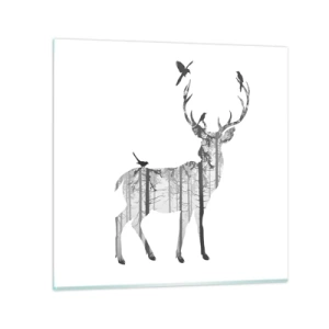 Cuadro sobre vidrio - Impresiones sobre Vidrio - El buen espíritu del bosque - 60x60 cm