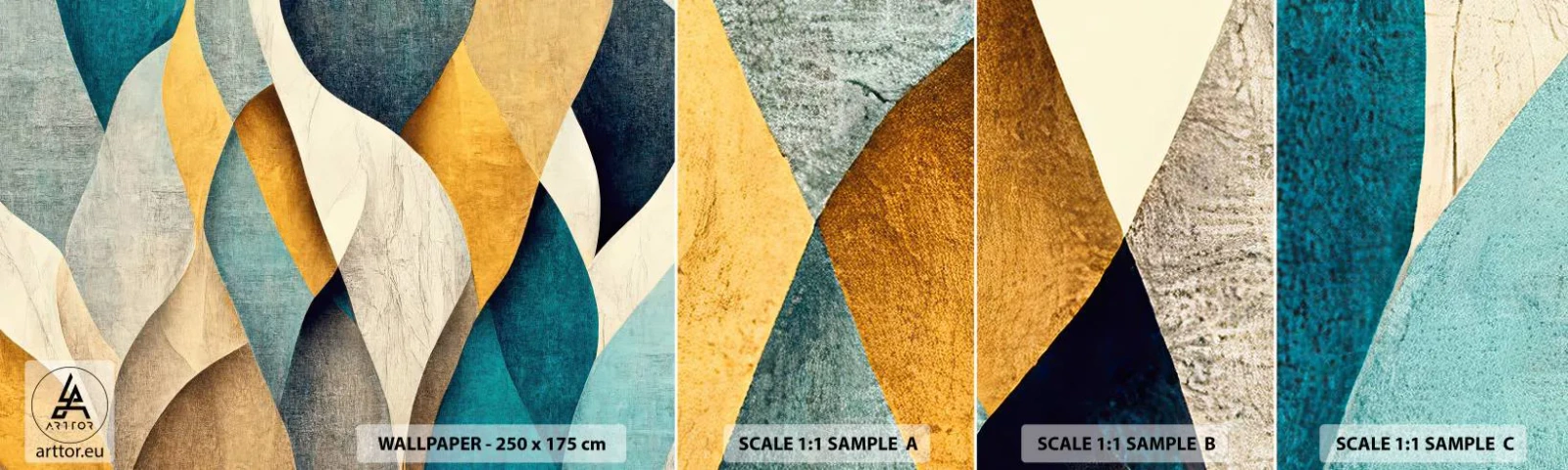 Muestra De Fotomural Standard Eco - Ritmo y ondulación - Abstracción, Pedazo, Desgastado - 100x30 cm