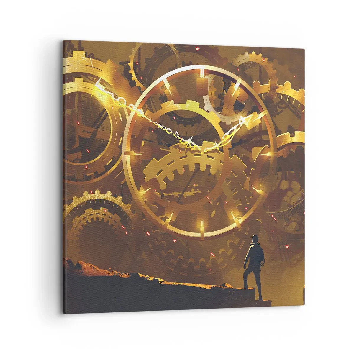 Cuadro sobre lienzo - Impresión de Imagen - En la fuente del tiempo - 50x50 cm