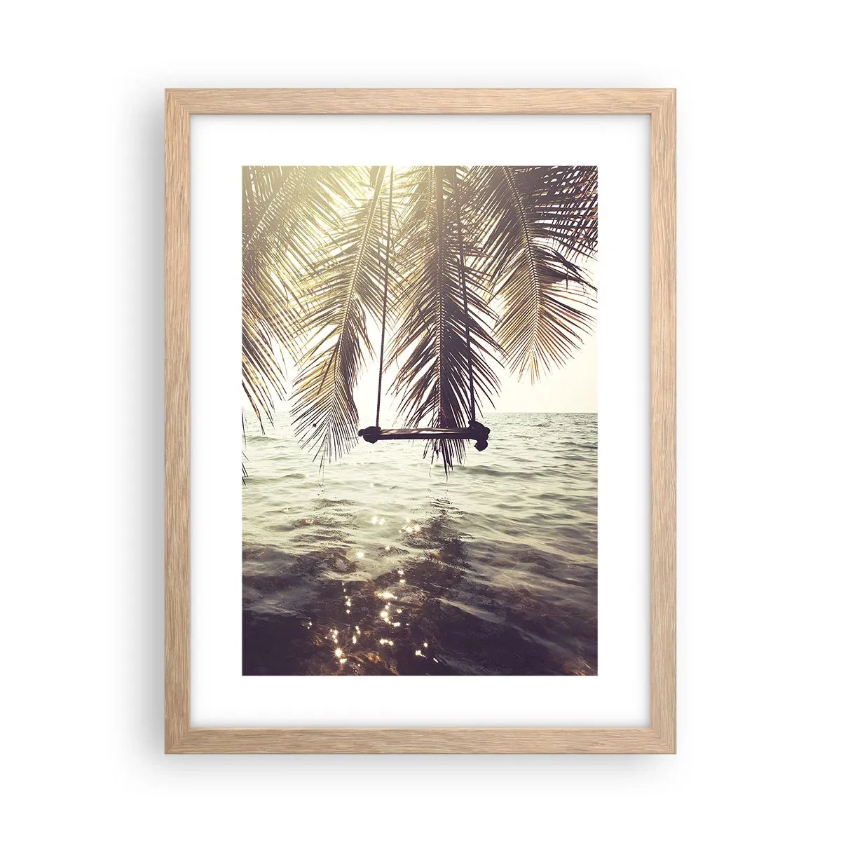 Póster en marco roble claro - Columpiar la imaginación - 30x40 cm