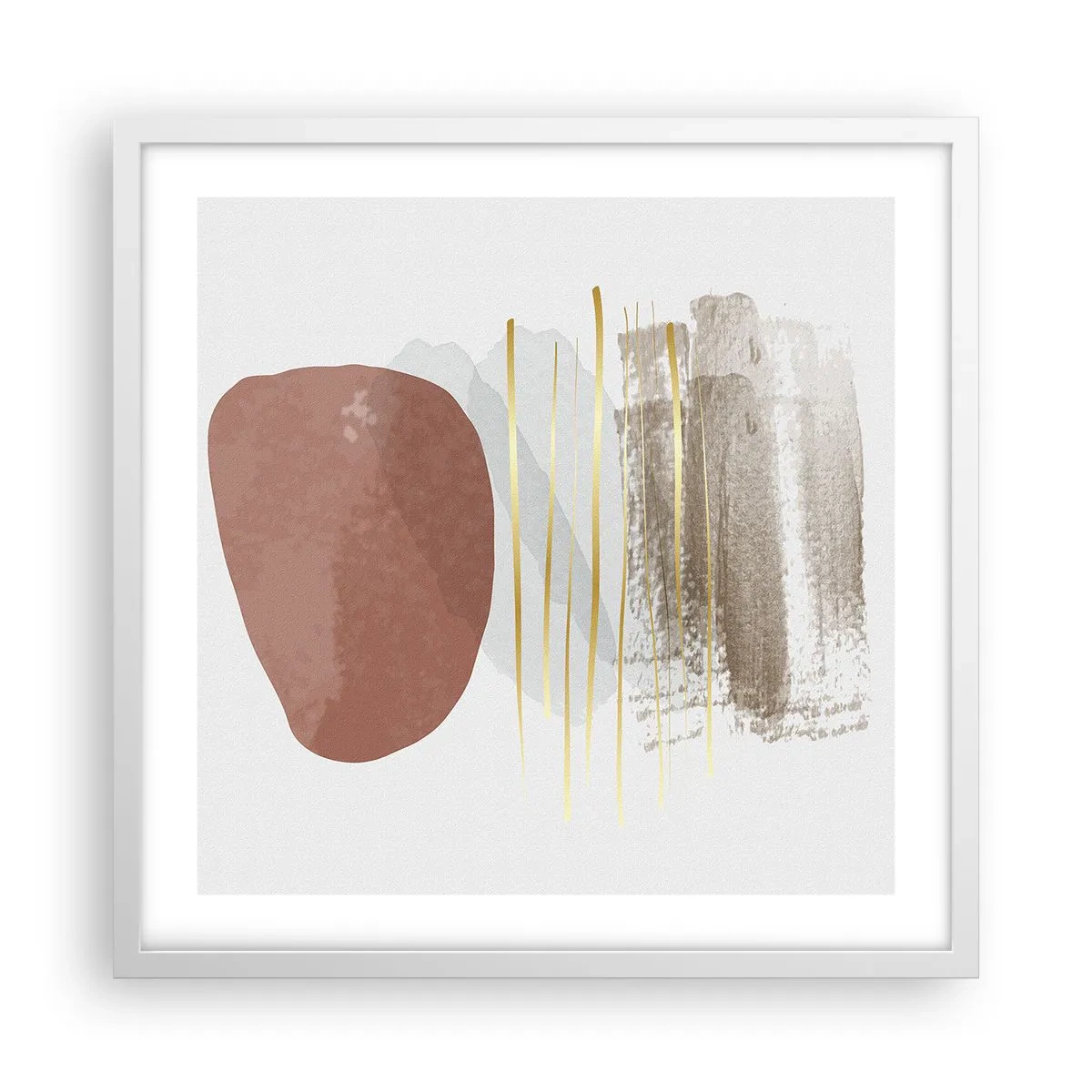 Póster en marco blanco - Una columnata abstracta - 50x50 cm