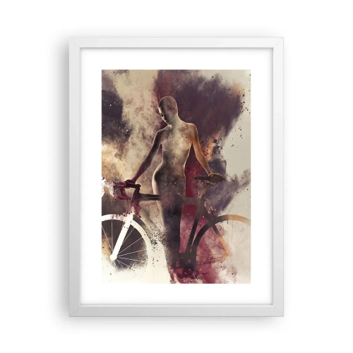 Póster en marco blanco - En las formas de mármol un alma ciclista - 30x40 cm