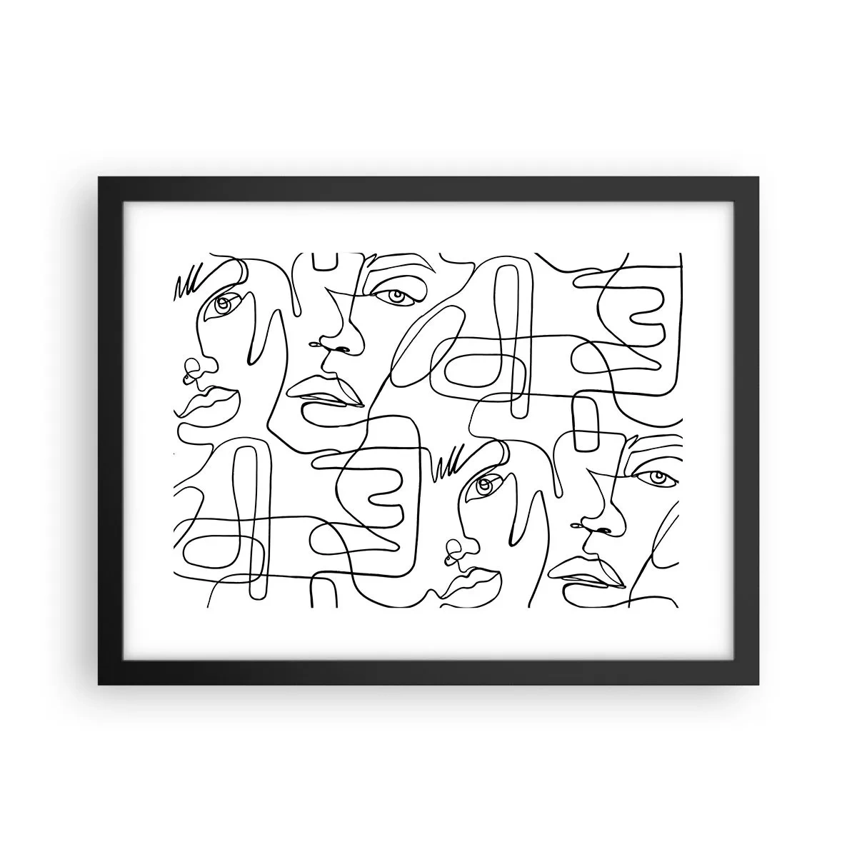 Póster en marco negro - Entre emociones enredadas - 40x30 cm