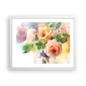 Póster en marco blanco - Delicado como una acuarela - 50x40 cm