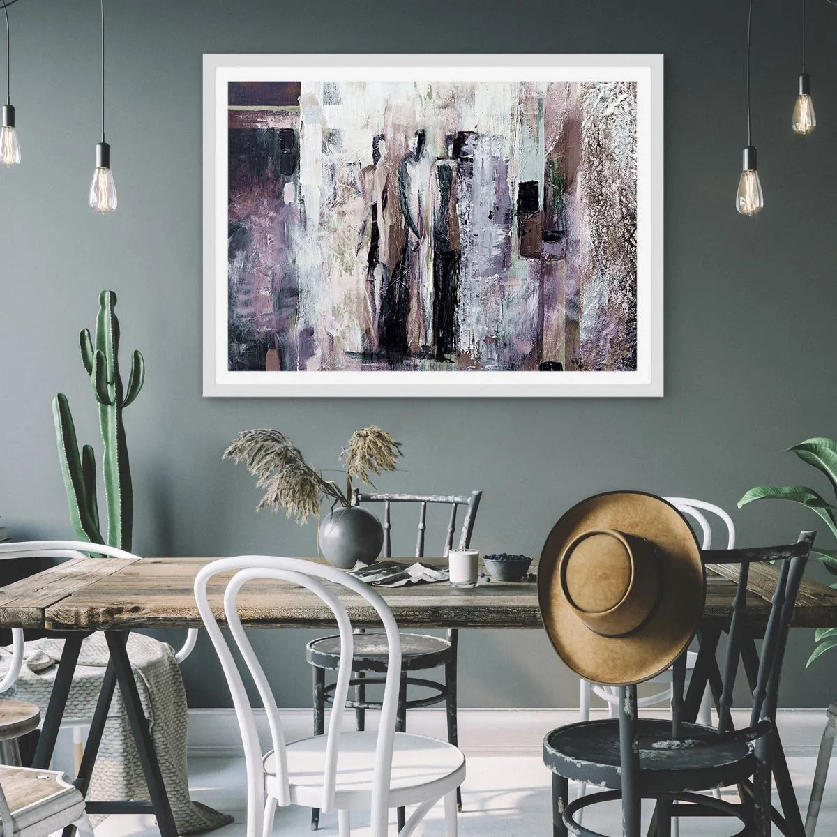 Póster en marco blanco - El trío misterioso - 70x50 cm