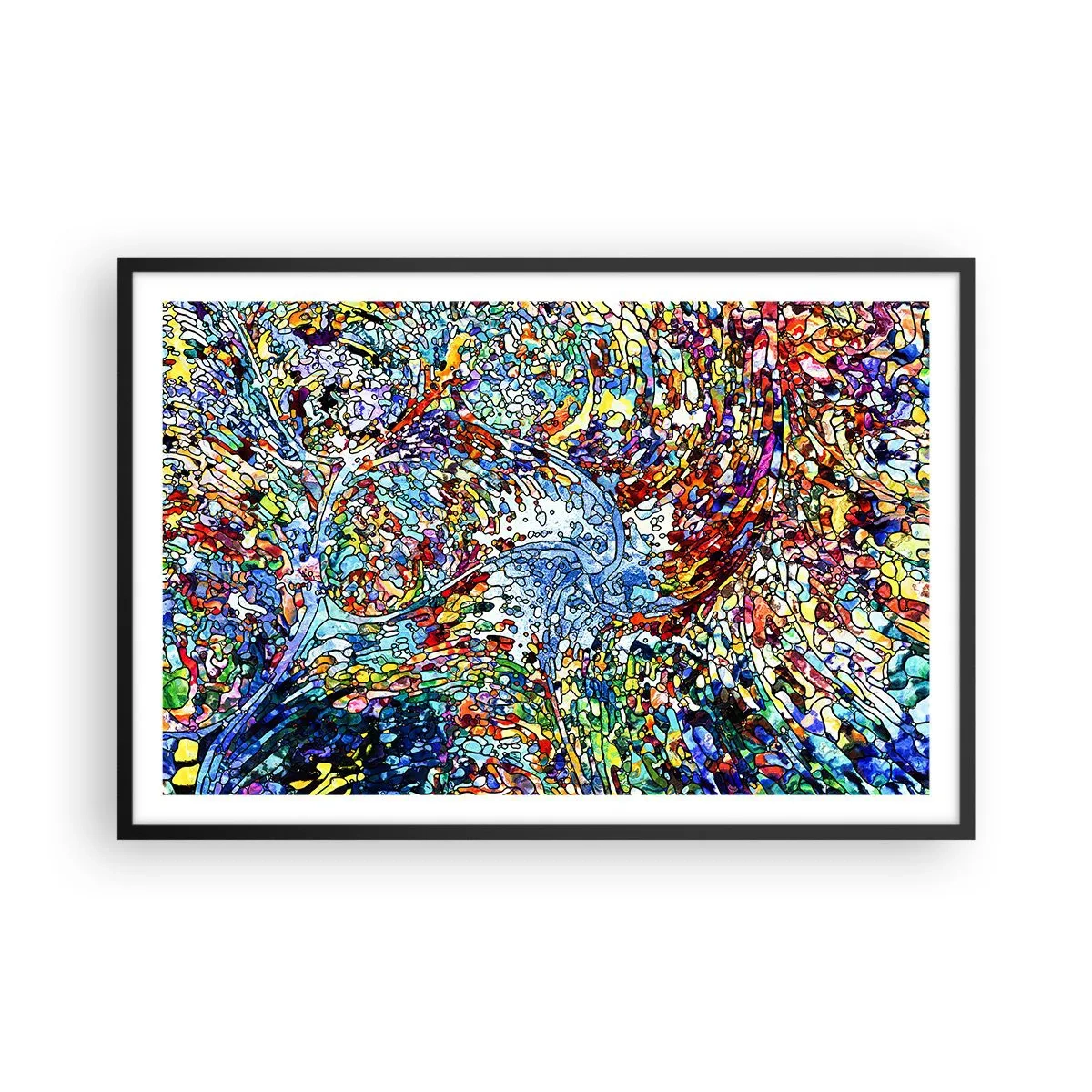 Póster en marco negro - Vidriera - 91x61 cm