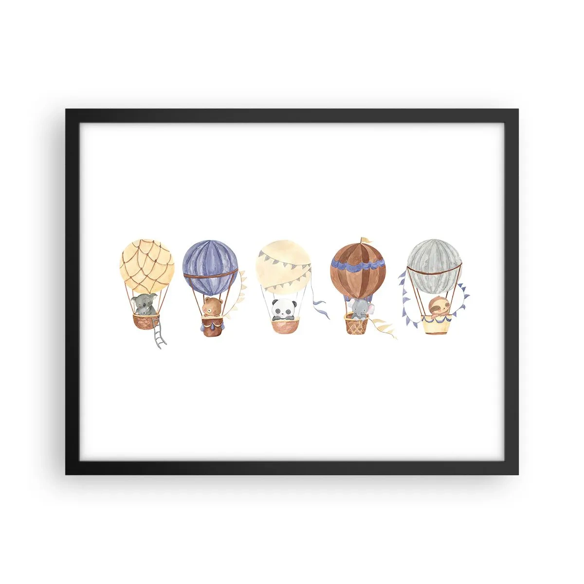 Póster en marco negro - Amigos de viaje - 50x40 cm