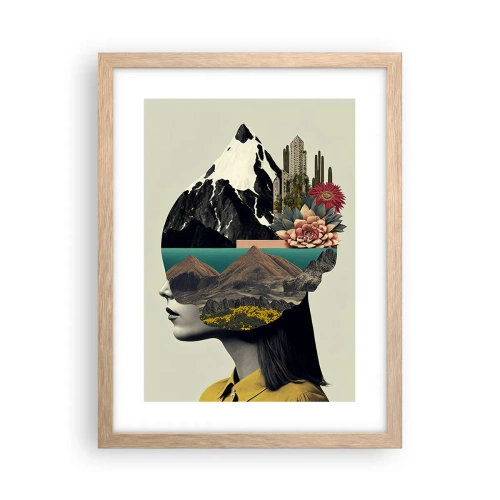 Póster en marco roble claro - La mujer, siempre un misterio - 30x40 cm