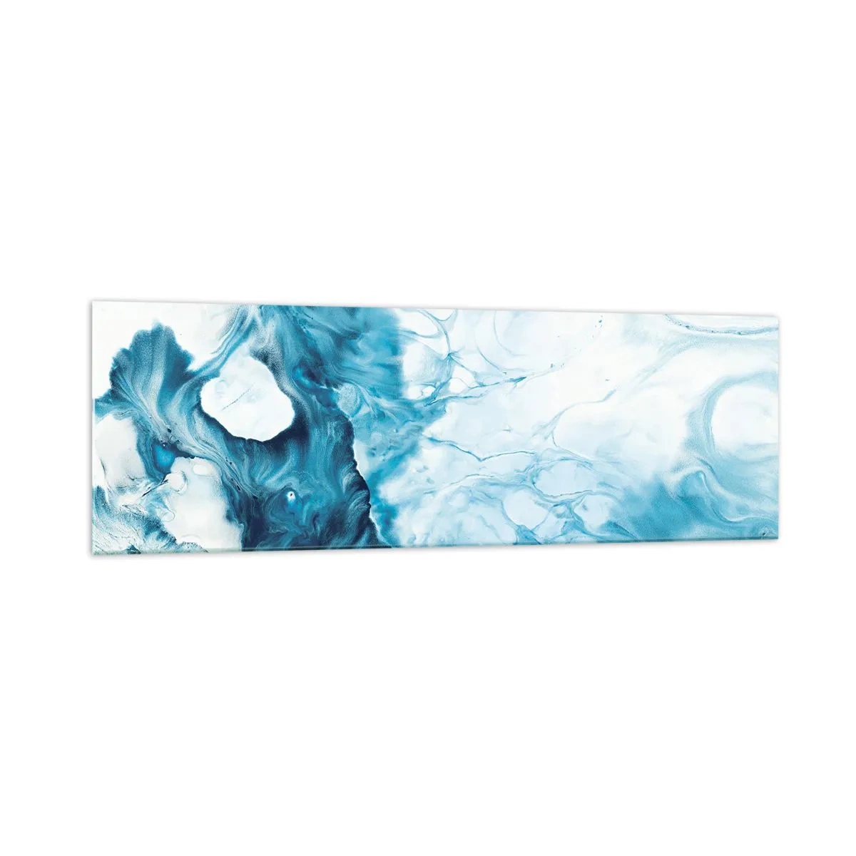 Cuadro sobre vidrio - Impresiones sobre Vidrio - Patrón abstracto en tonos azules - 160x50cm - Un concierto azul - Decoración de pared moderna para salón y dormitorio ARTTOR