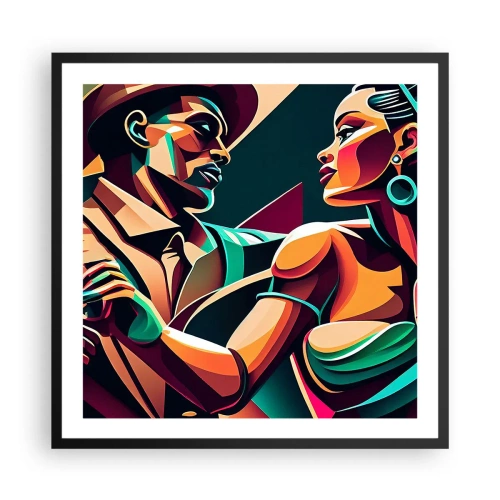 Póster en marco negro - Al ritmo del corazón - 60x60 cm