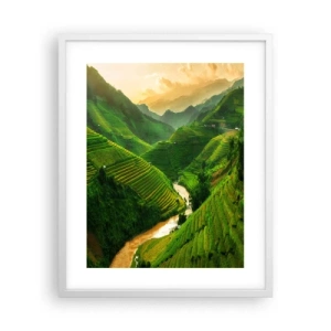 Póster en marco blanco - Valle vietnamita - 40x50 cm