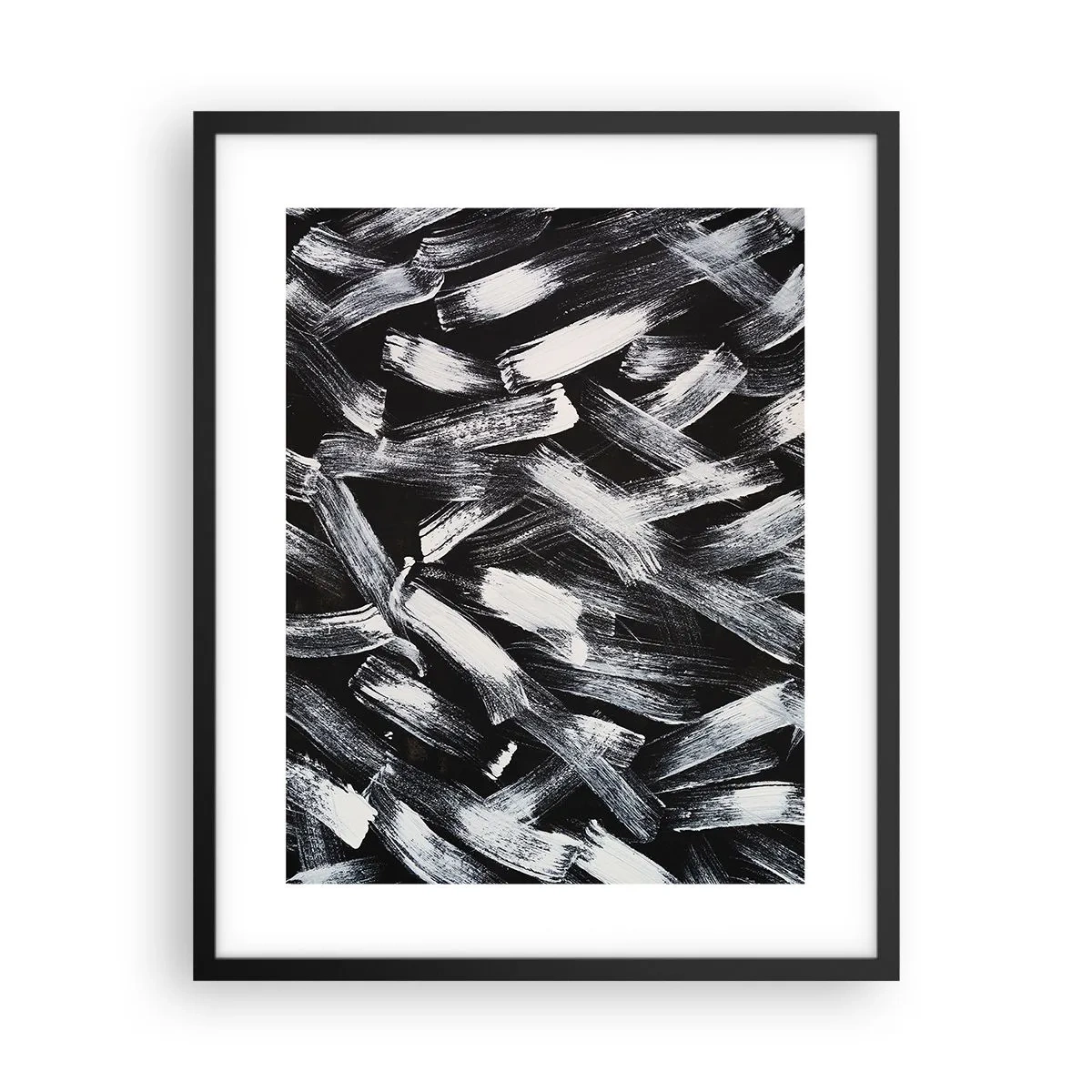 Póster en marco negro - Abstracción en el espíritu industrial - 40x50 cm