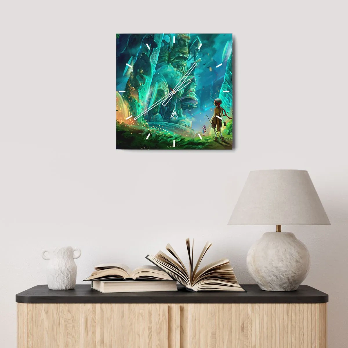 Reloj de pared - Reloj de vidrio - Del gran libro de los cuentos de hadas - 30x30 cm