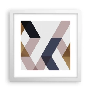 Póster en marco blanco - Rectas y ángulos - 30x30 cm