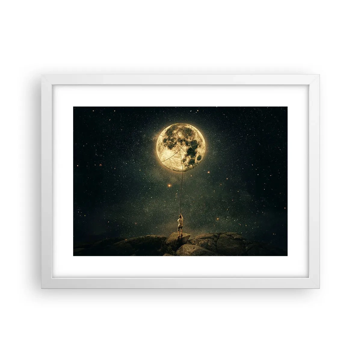 Póster en marco blanco - El que robó la luna - 40x30 cm