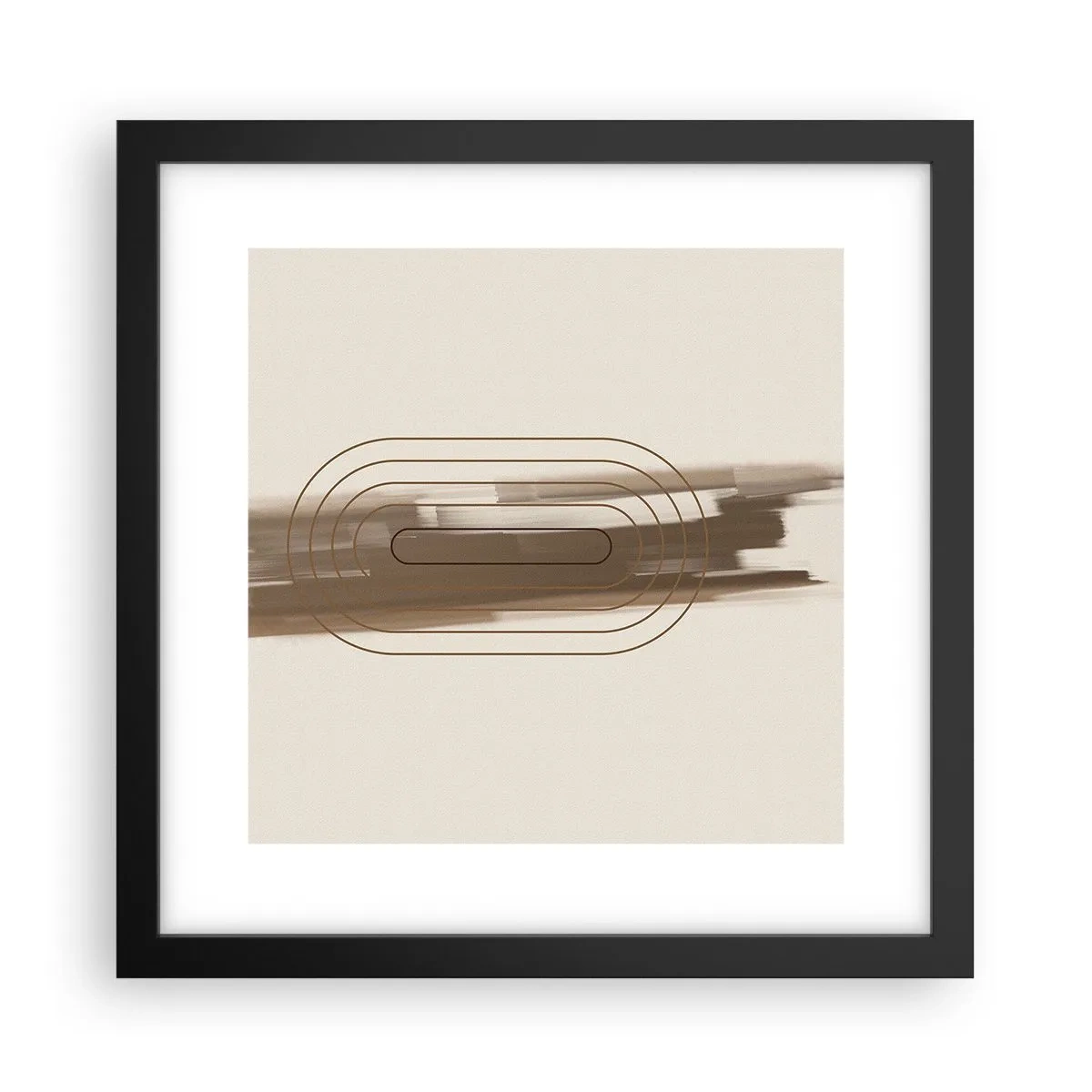 Póster en marco negro - Un soplo de gris - 30x30 cm