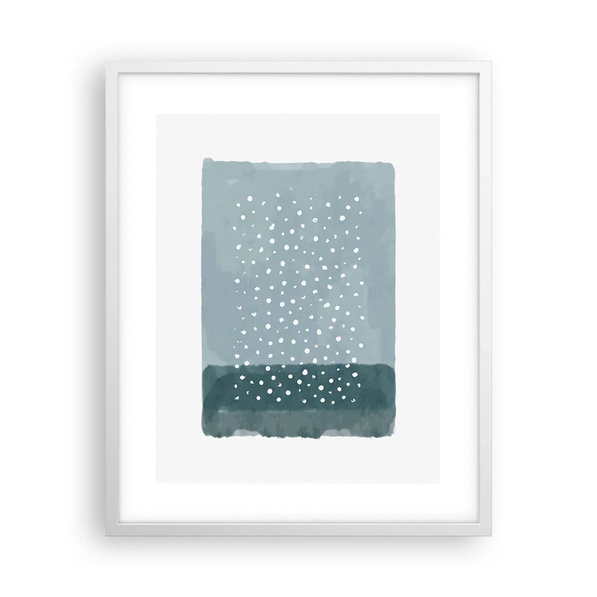 Póster en marco blanco - Creación sobre azul - 40x50 cm