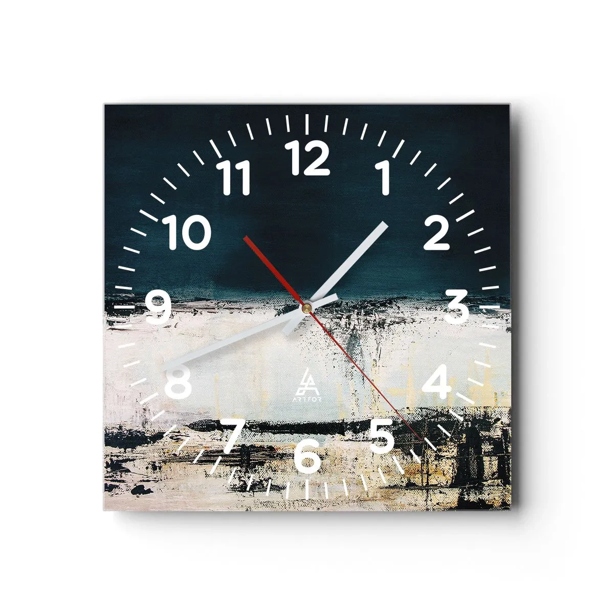 Reloj de pared - Reloj de vidrio - Composición horizontal - 40x40 cm