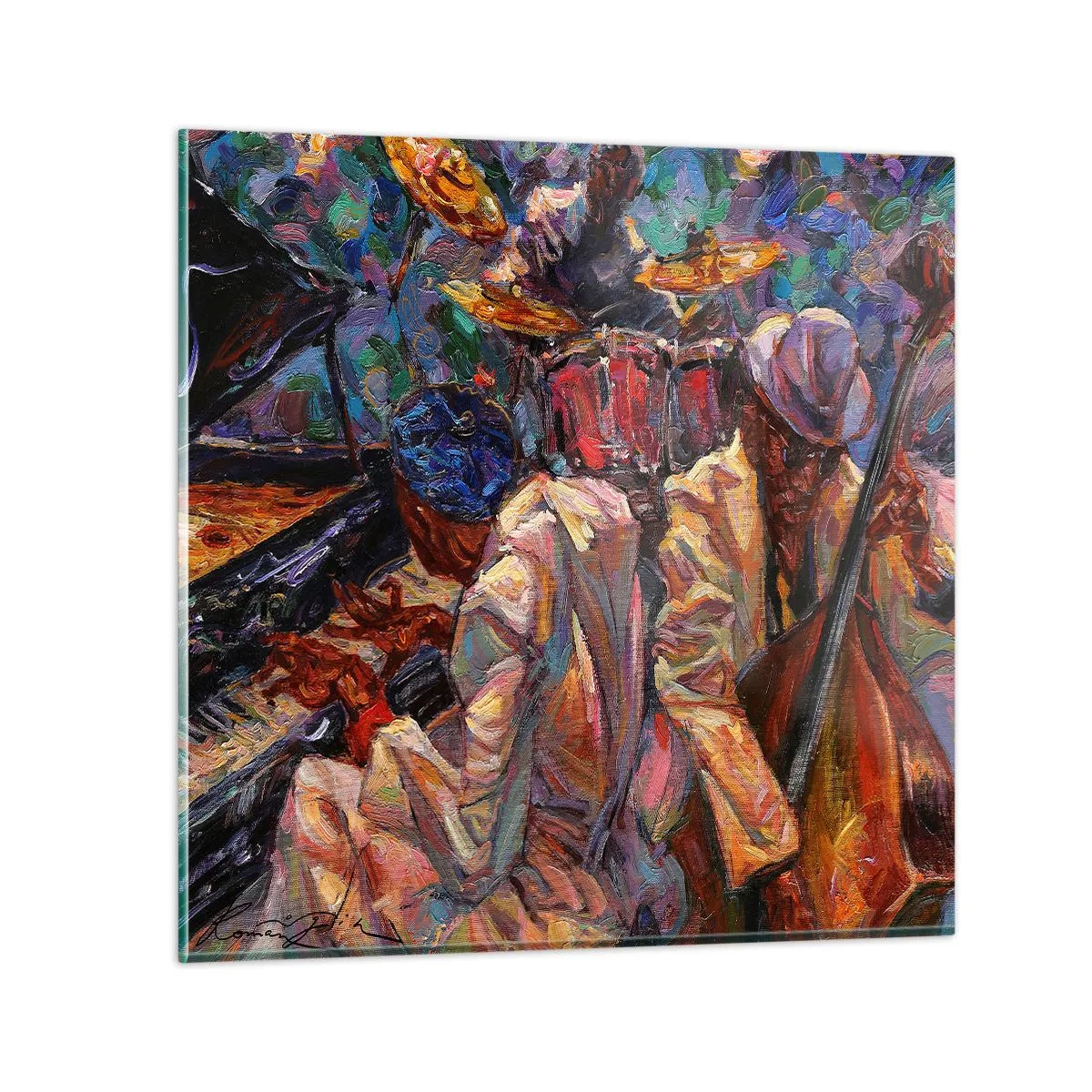 Cuadro sobre vidrio - Impresiones sobre Vidrio - En un ritmo mágico - 70x70 cm