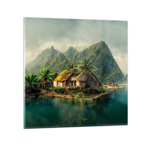 Cuadro sobre vidrio - Impresiones sobre Vidrio - Paraíso tropical - 30x30 cm