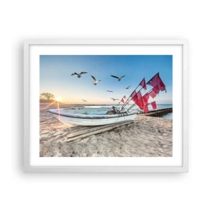 Póster en marco blanco - Un merecido descanso - 50x40 cm