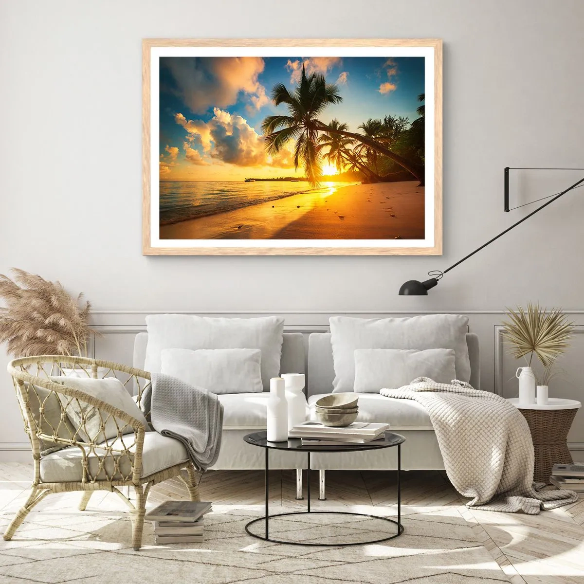 Póster en marco roble claro - Un sueño caribeño - 50x40 cm