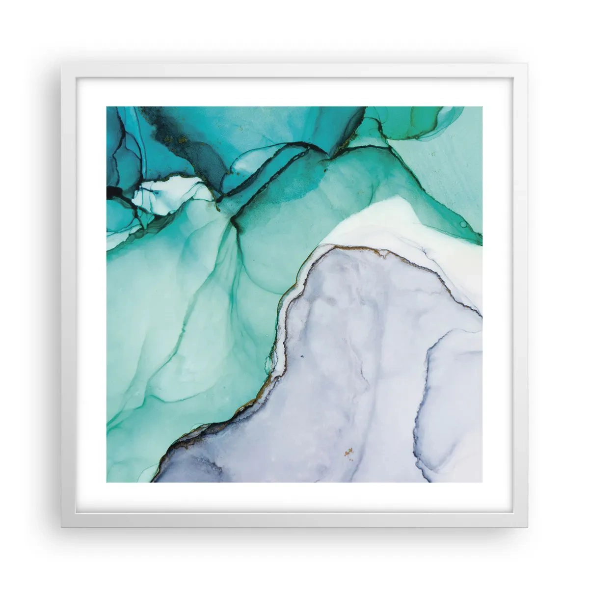 Póster en marco blanco - Estudio en turquesa - 50x50 cm