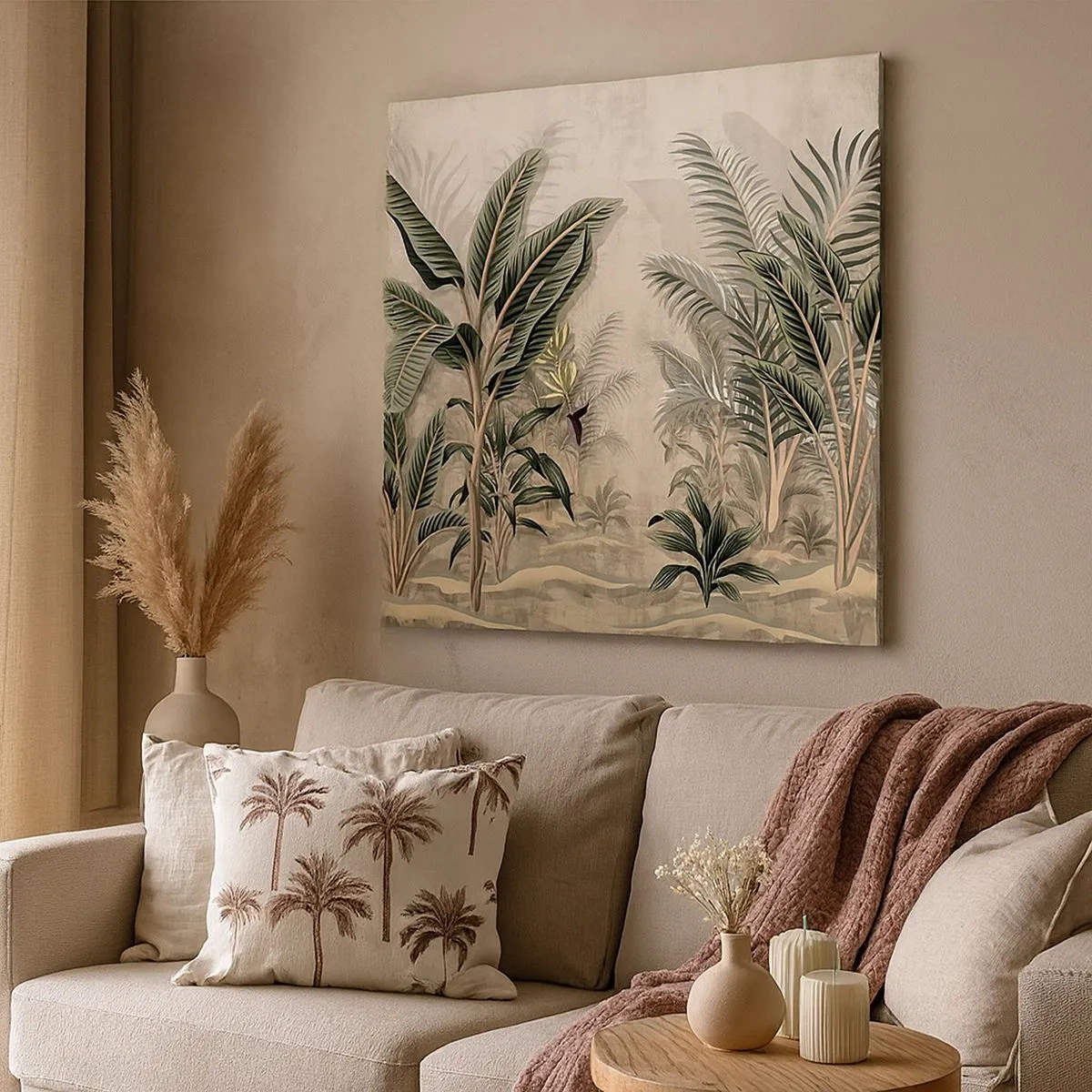 Cuadro sobre lienzo - Impresión de Imagen - Grabados de estilo colonial - 30x30 cm