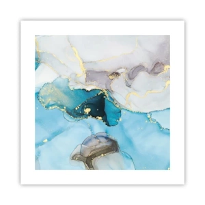 Póster - Un estudio del encuentro entre el gris y el turquesa - 40x40 cm