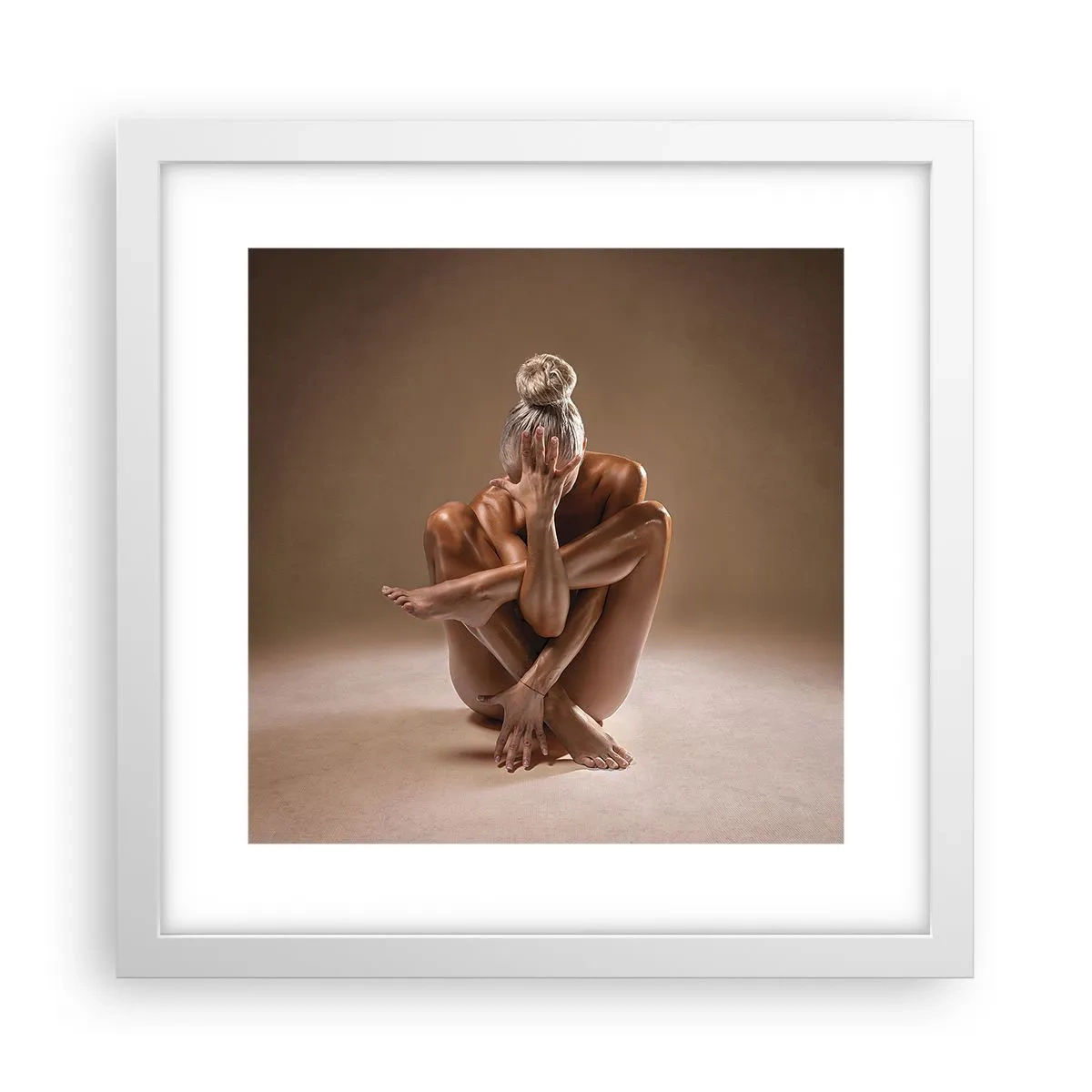 Póster en marco blanco - Unidad de cuerpo y espíritu - 30x30 cm