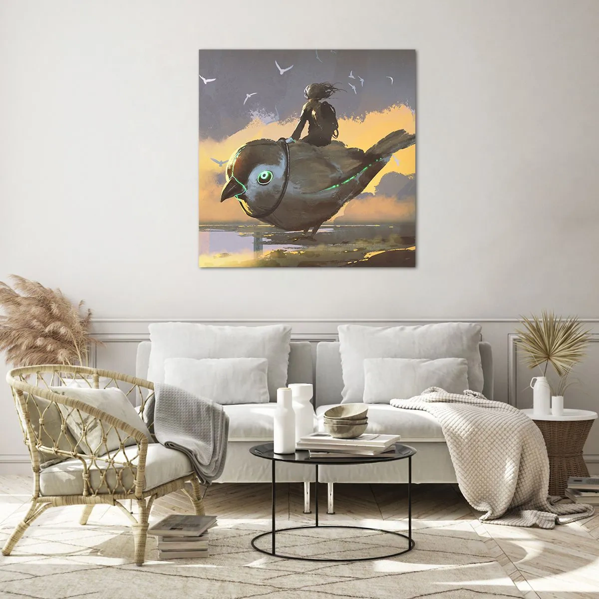 Cuadro sobre vidrio - Impresiones sobre Vidrio - Una parada en un viaje fantástico - 70x70 cm