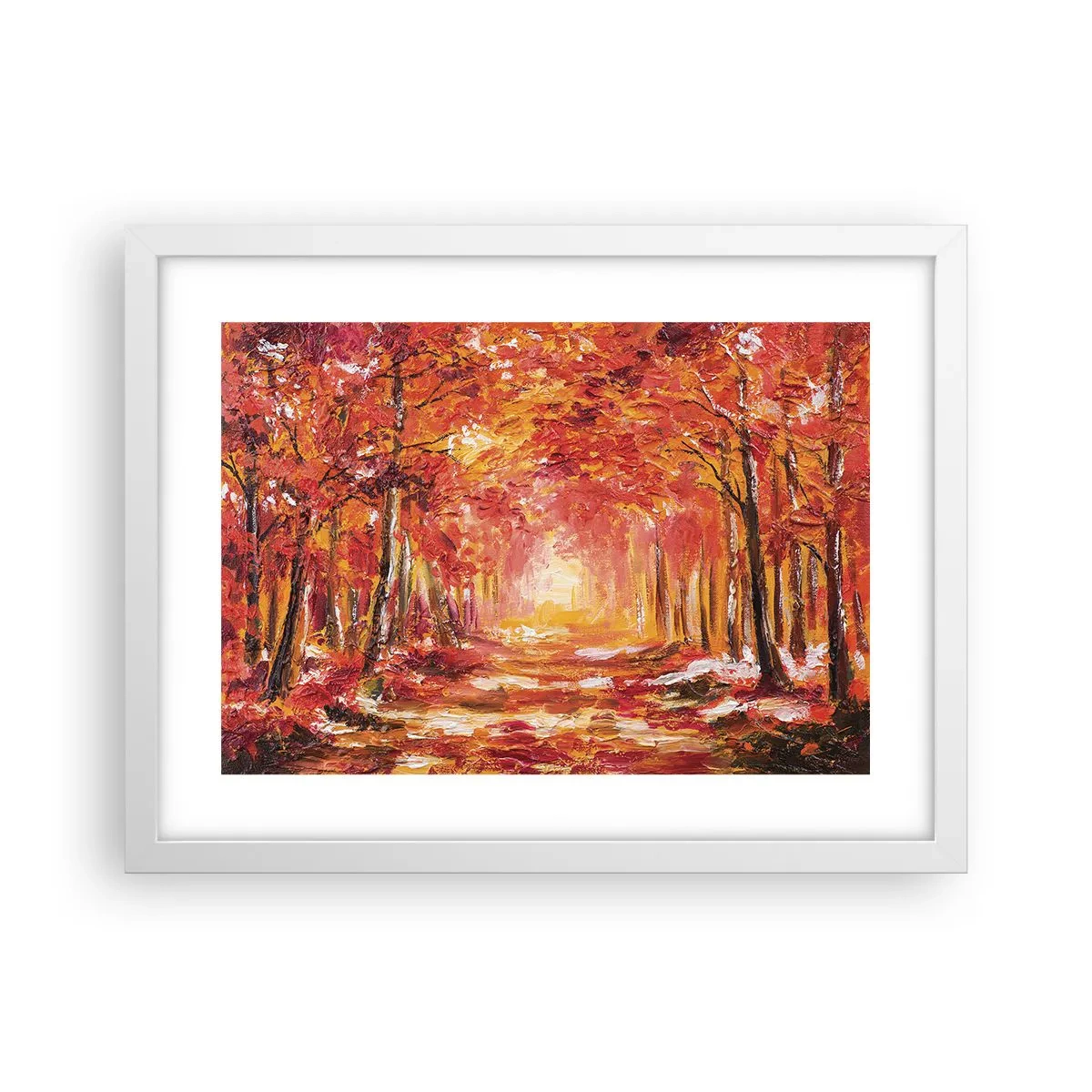 Póster en marco blanco - Bosque de cobre - 40x30 cm